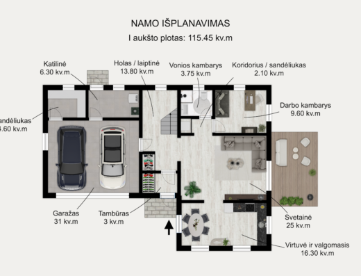 Sodo sklypas su pamatais ir projektu Kalveliuose, Paparčių g.