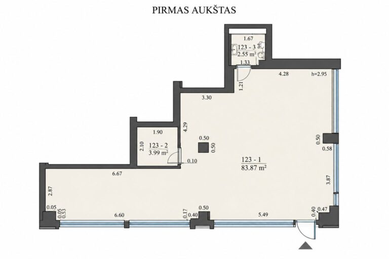 Nuomojamos 90 m² komercinės patalpos Vilniuje, Baltupiuose, Trinapolio g. 3